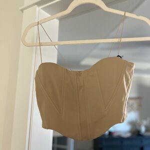 Tan Strapless Bustier Top